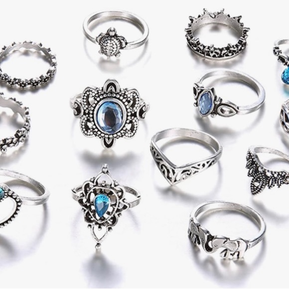 Bohemian design stacking or knuckle rings - Picture 5 of 6